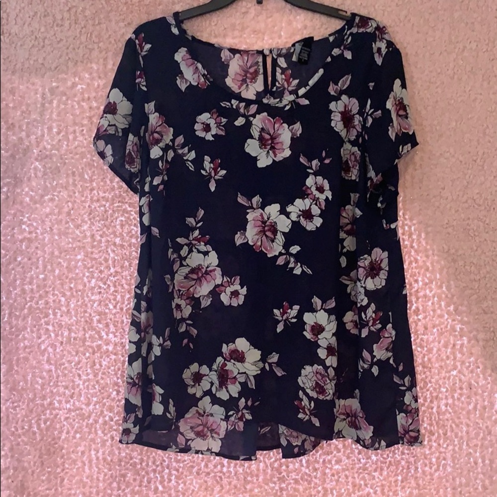 Navy floral top from Torrid